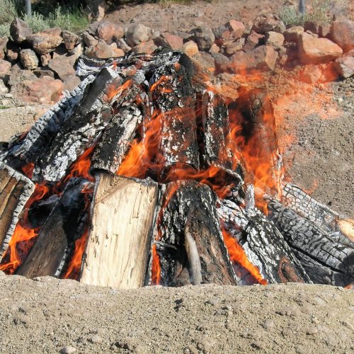 Fire for Sweat Lodge, Washoe Tribe USA